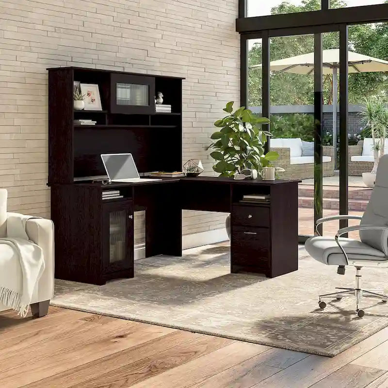 Cabot 60W L-Shaped Desk with Hutch and Storage by 