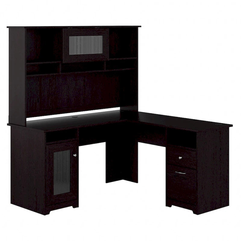Bureau d'angle 60 W Cabot avec huche et rangement par