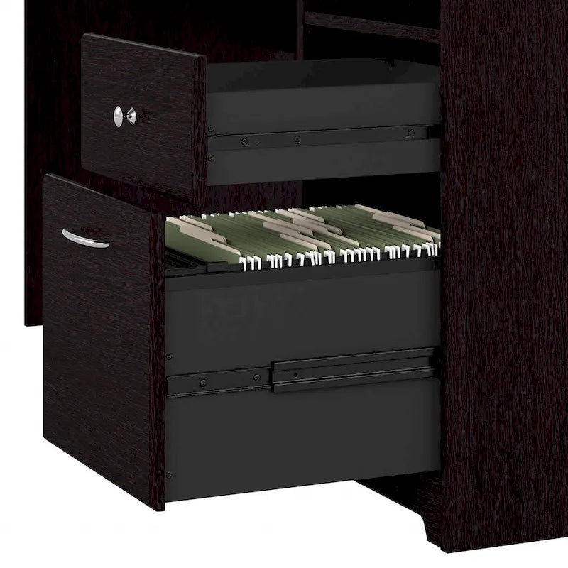 Bureau d'angle 60 W Cabot avec huche et rangement par