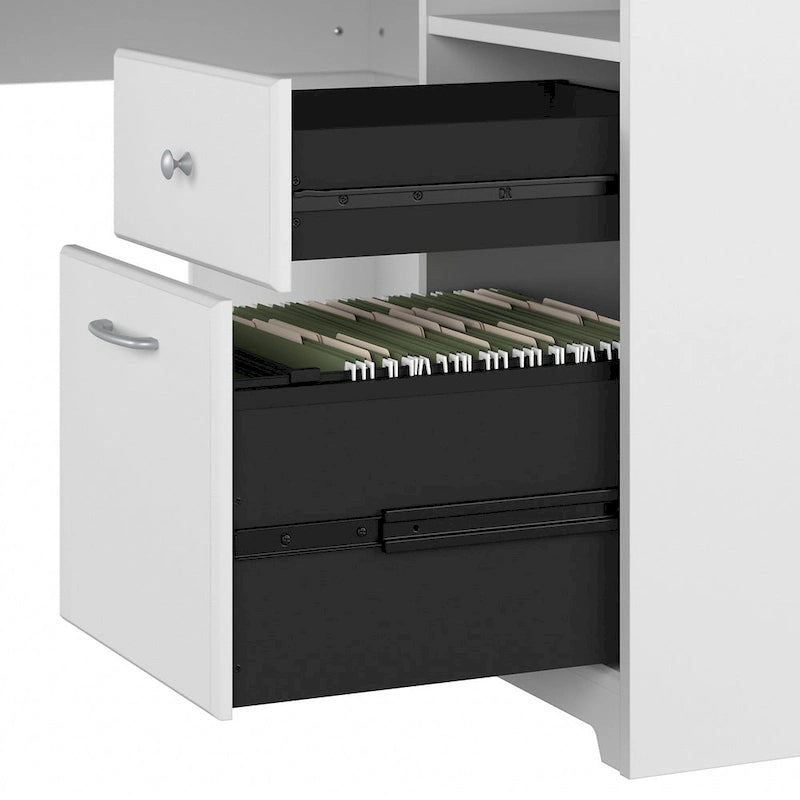 Bureau d'angle 60 W Cabot avec huche et rangement par