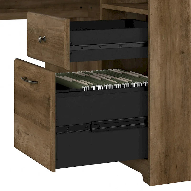 Bureau d'angle 60 W Cabot avec huche et rangement par