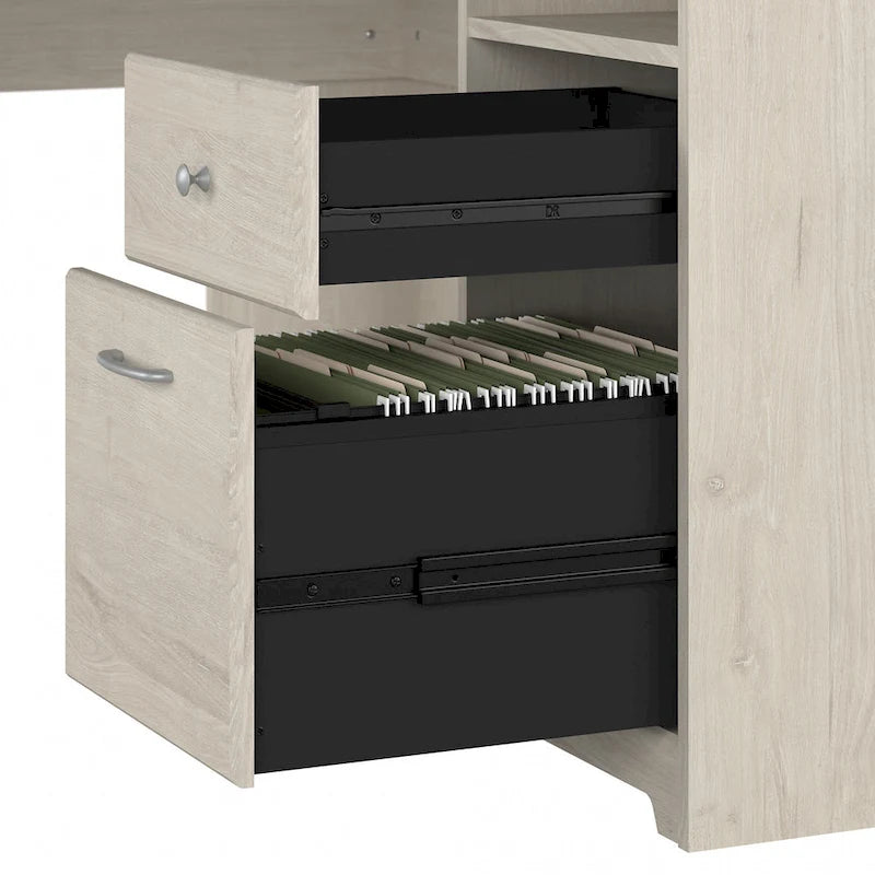 Bureau d'angle 60 W Cabot avec huche et rangement par