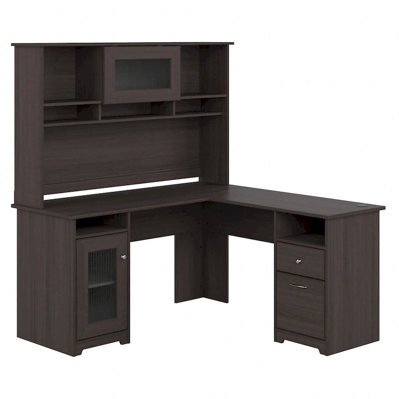 Bureau d'angle 60 W Cabot avec huche et rangement par