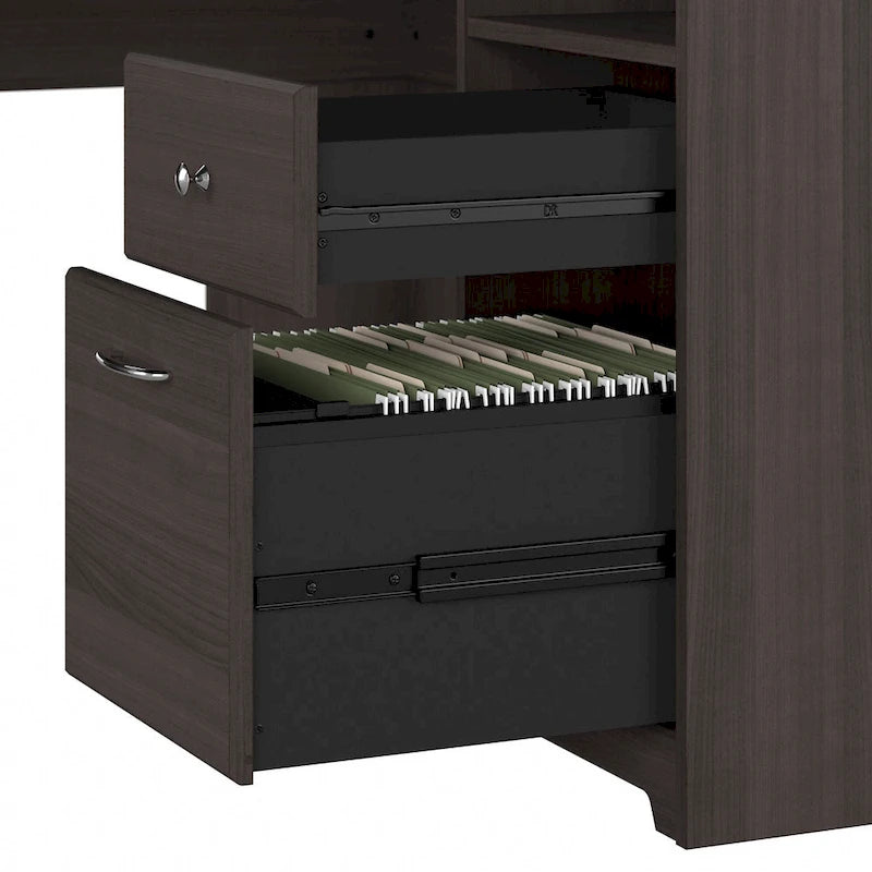 Bureau d'angle 60 W Cabot avec huche et rangement par