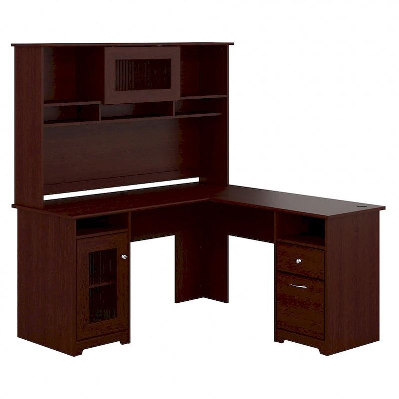 Bureau d'angle 60 W Cabot avec huche et rangement par