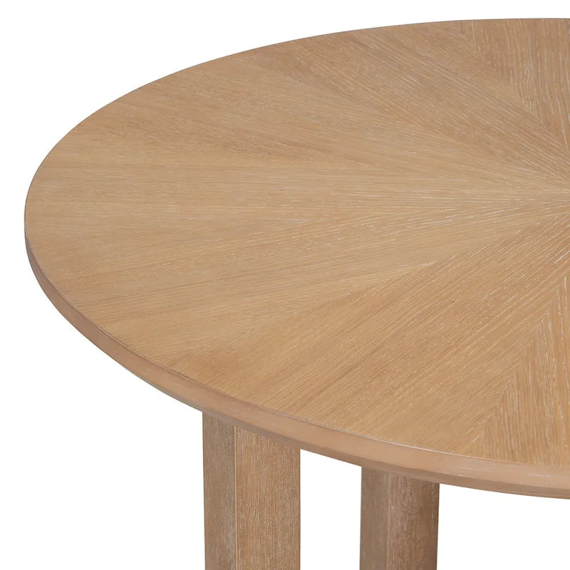 Ensemble table et 4 chaises de salle à manger, ensemble table de cuisine en bois avec table ronde et 4 chaises rembourrées