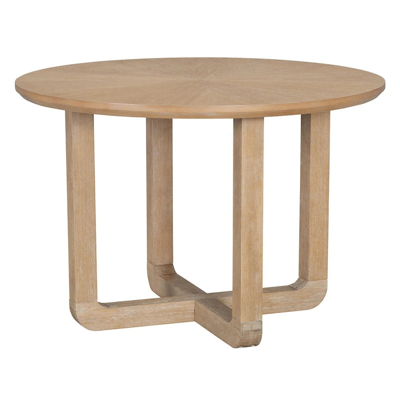 Ensemble table et 4 chaises de salle à manger, ensemble table de cuisine en bois avec table ronde et 4 chaises rembourrées