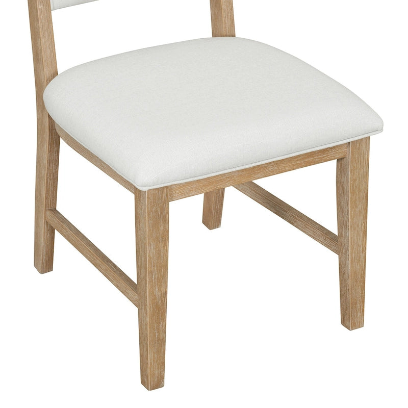 Ensemble table et 4 chaises de salle à manger, ensemble table de cuisine en bois avec table ronde et 4 chaises rembourrées