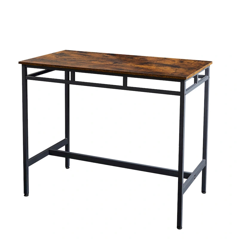Ensemble table à manger hauteur comptoir avec 4 tabourets de bar, cadre en métal, plateau en bois vintage, table à manger rectangulaire, 5 pièces