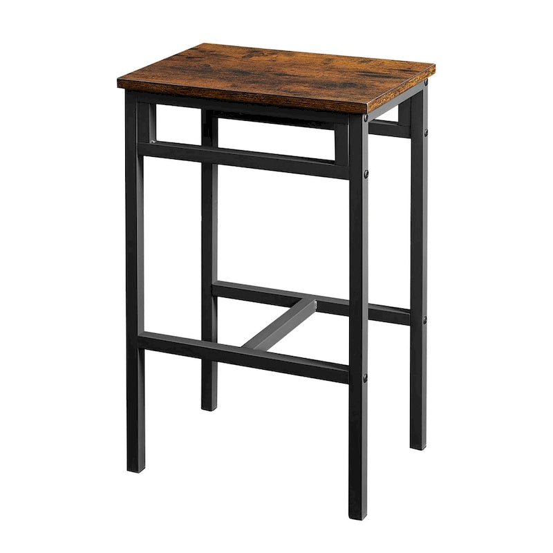 Ensemble table à manger hauteur comptoir avec 4 tabourets de bar, cadre en métal, plateau en bois vintage, table à manger rectangulaire, 5 pièces