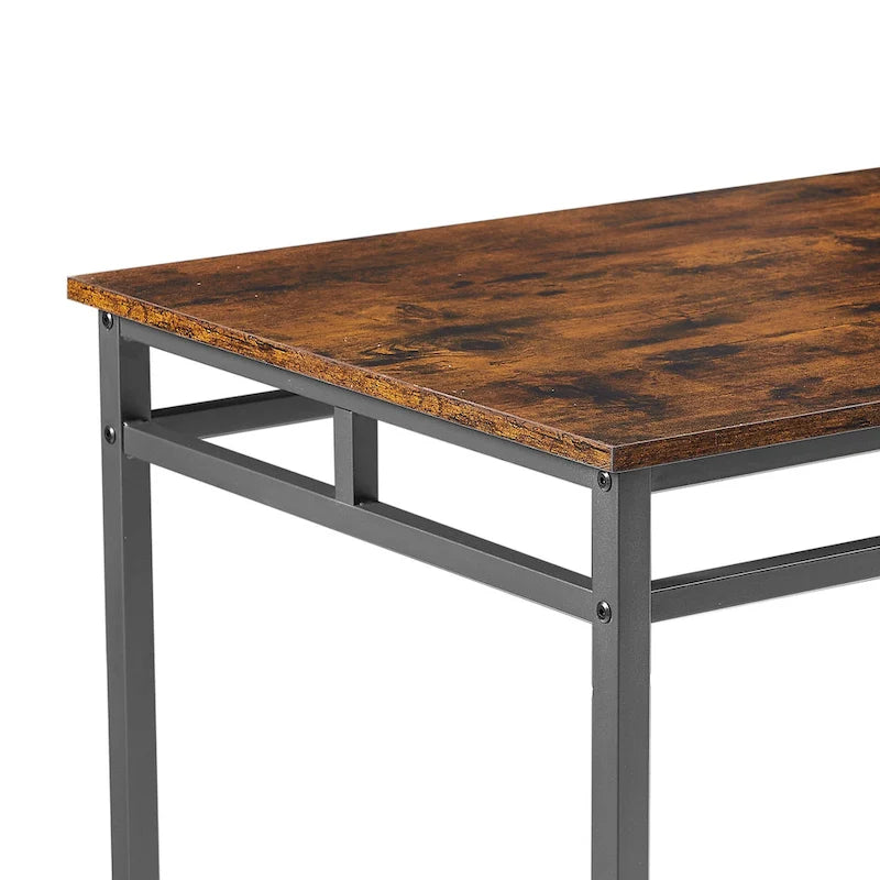 Ensemble table à manger hauteur comptoir avec 4 tabourets de bar, cadre en métal, plateau en bois vintage, table à manger rectangulaire, 5 pièces
