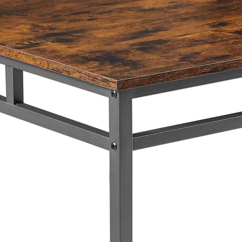 Ensemble table à manger hauteur comptoir avec 4 tabourets de bar, cadre en métal, plateau en bois vintage, table à manger rectangulaire, 5 pièces