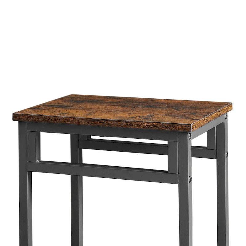 Ensemble table à manger hauteur comptoir avec 4 tabourets de bar, cadre en métal, plateau en bois vintage, table à manger rectangulaire, 5 pièces