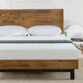 Priage by  Brown Wood Platform Bed Frame with Adjustable Headboard