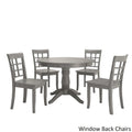 Ensemble de salle à manger 5 pièces Wilmington II avec base à piédestal ronde gris antique par