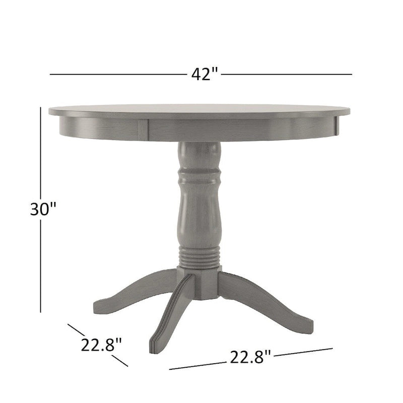 Ensemble de salle à manger 5 pièces Wilmington II avec base à piédestal ronde gris antique par