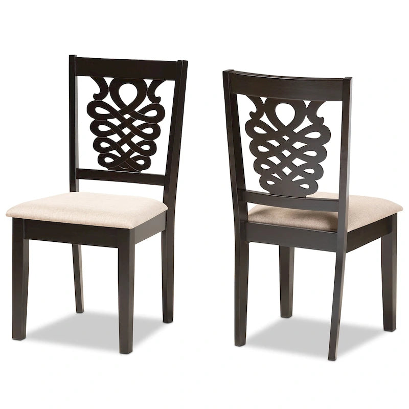 Gervais – Ensemble de 2 chaises de salle à manger transitionnelles modernes et contemporaines