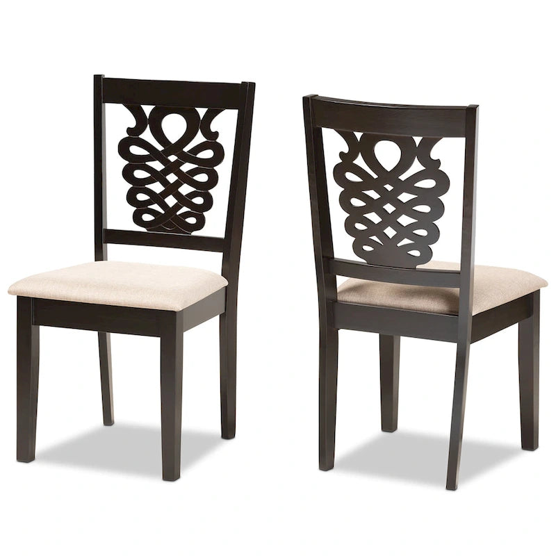 Gervais – Ensemble de 2 chaises de salle à manger transitionnelles modernes et contemporaines