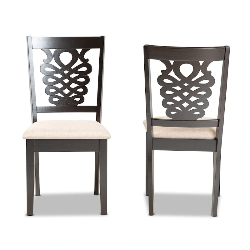 Gervais – Ensemble de 2 chaises de salle à manger transitionnelles modernes et contemporaines