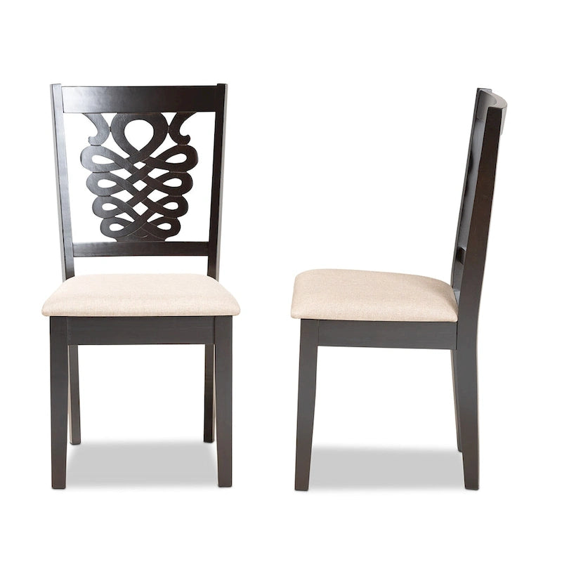 Gervais – Ensemble de 2 chaises de salle à manger transitionnelles modernes et contemporaines