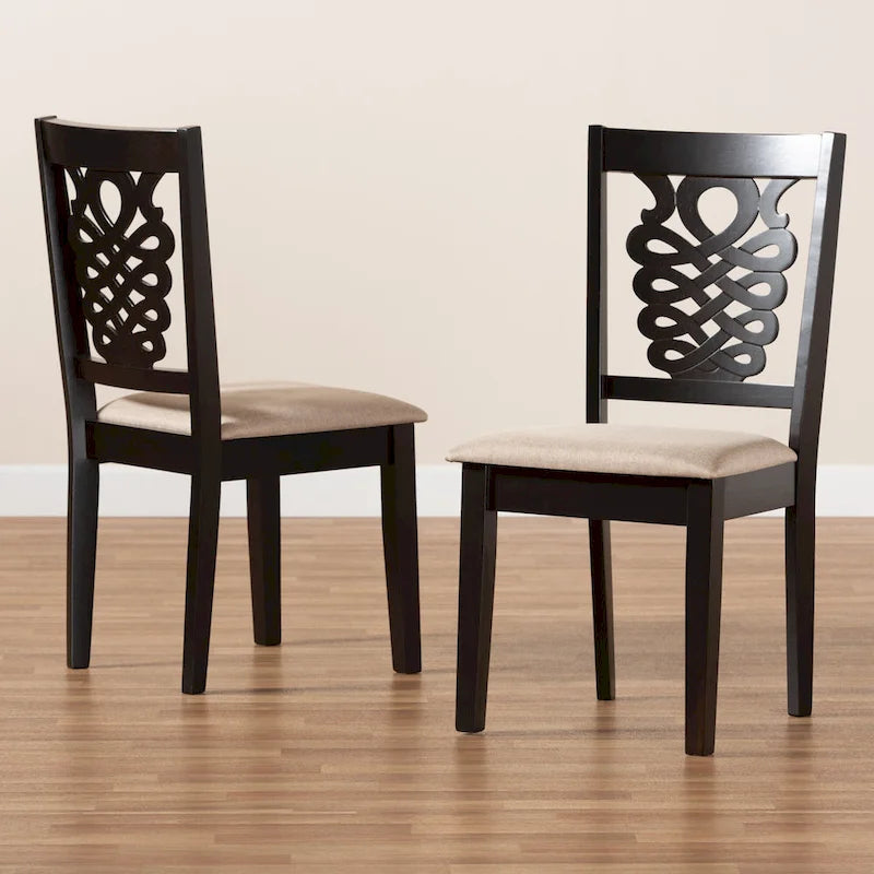 Gervais – Ensemble de 2 chaises de salle à manger transitionnelles modernes et contemporaines