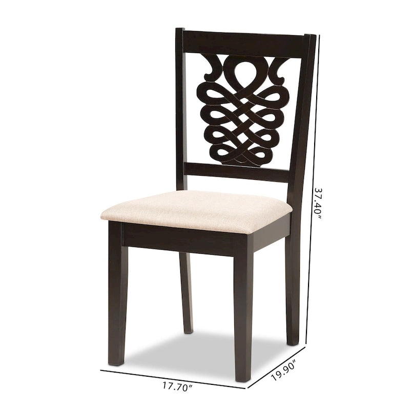 Gervais – Ensemble de 2 chaises de salle à manger transitionnelles modernes et contemporaines