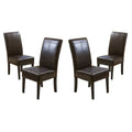 Chaise de salle à manger en cuir reconstitué marron chocolat à surpiqûres en T (lot de 4) par
