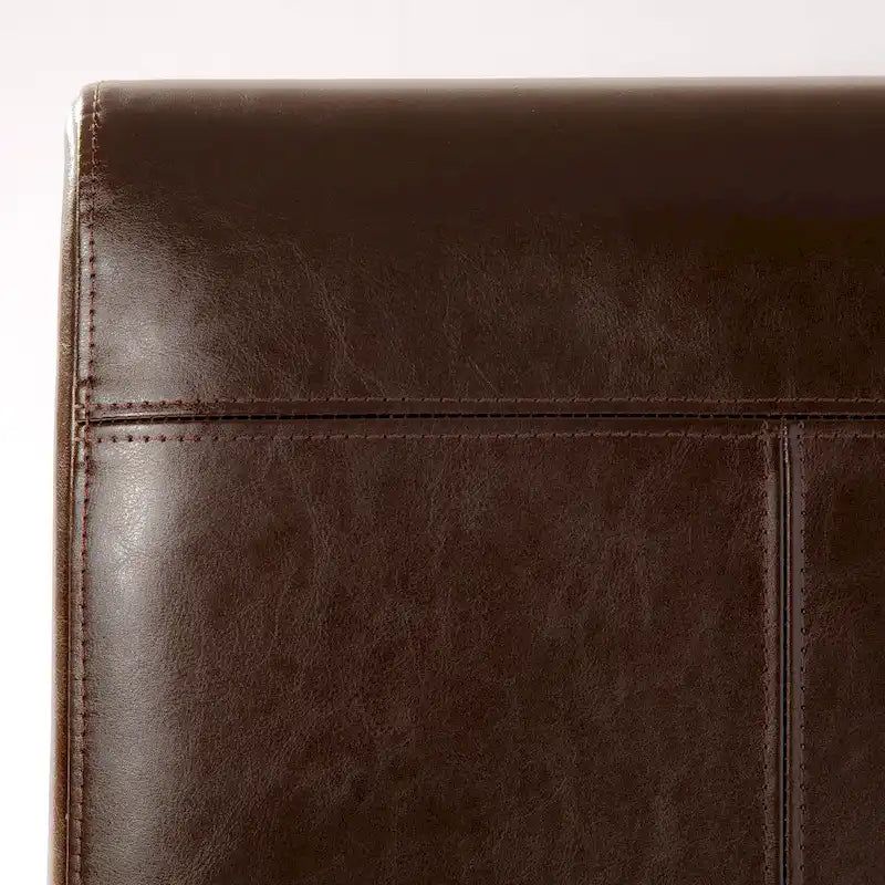 Chaise de salle à manger en cuir reconstitué marron chocolat à surpiqûres en T (lot de 4) par