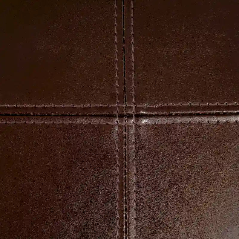 Chaise de salle à manger en cuir reconstitué marron chocolat à surpiqûres en T (lot de 4) par