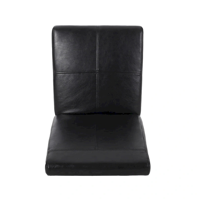 Chaise de salle à manger en cuir reconstitué marron chocolat à surpiqûres en T (lot de 4) par