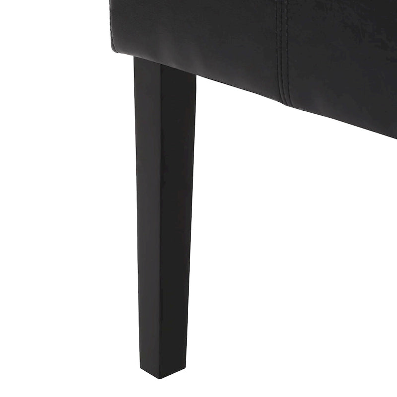 Chaise de salle à manger en cuir reconstitué marron chocolat à surpiqûres en T (lot de 4) par