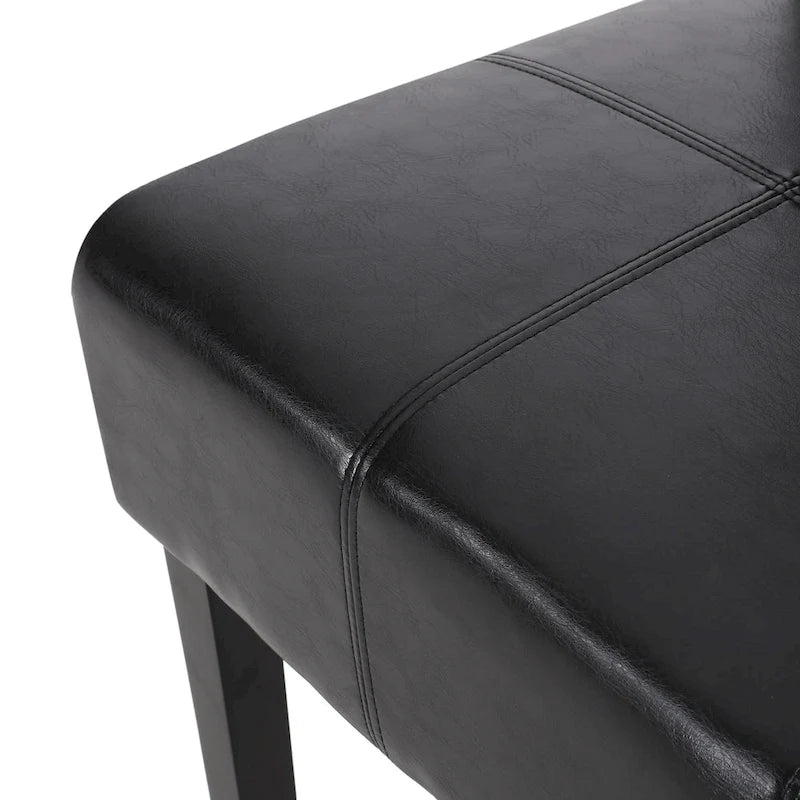Chaise de salle à manger en cuir reconstitué marron chocolat à surpiqûres en T (lot de 4) par