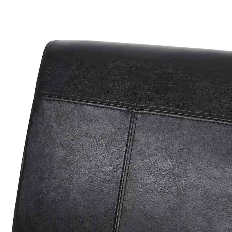 Chaise de salle à manger en cuir reconstitué marron chocolat à surpiqûres en T (lot de 4) par