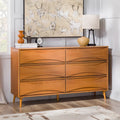  Mid-Century 6-Drawer Solid Wood Dresser