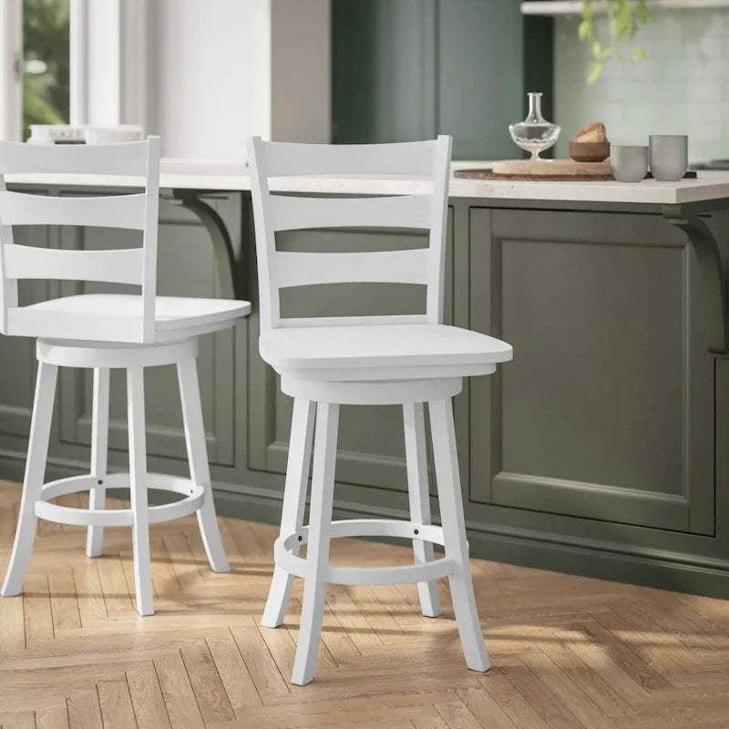 Tabouret de comptoir pivotant commercial en bois