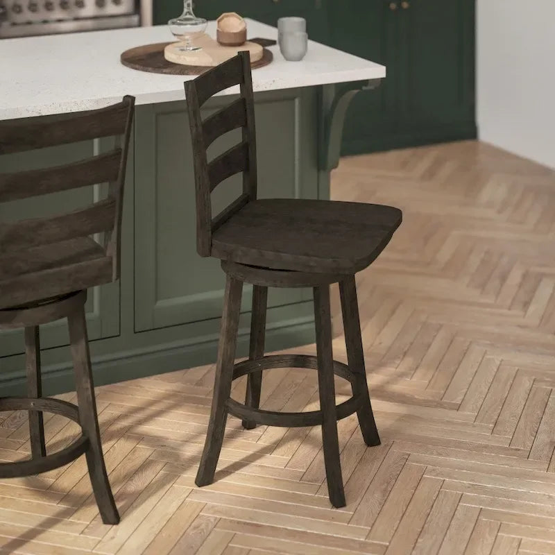 Tabouret de comptoir pivotant commercial en bois