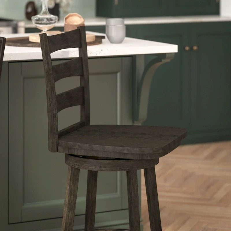 Tabouret de comptoir pivotant commercial en bois
