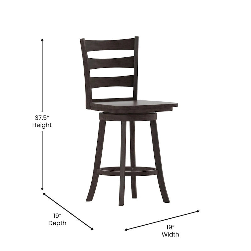 Tabouret de comptoir pivotant commercial en bois