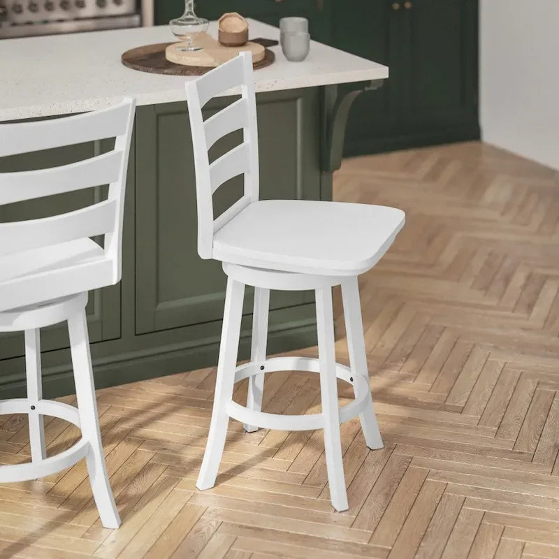 Tabouret de comptoir pivotant commercial en bois