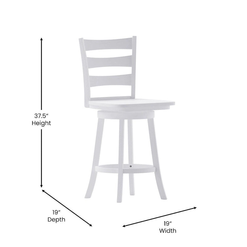 Tabouret de comptoir pivotant commercial en bois