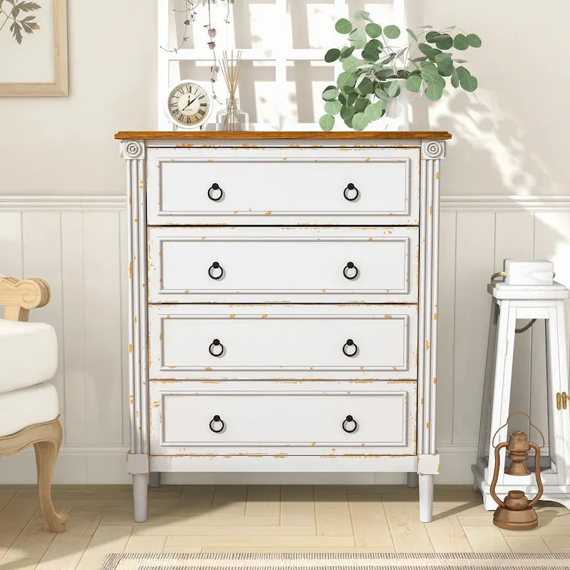 Joneigh Traditional Solid Wood 4-Drawer Chest by 