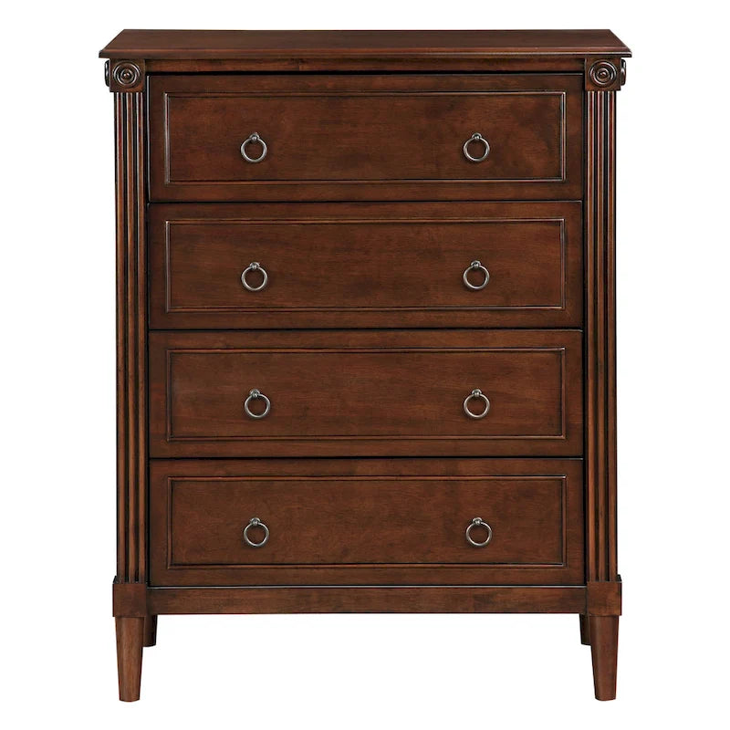 Commode 4 tiroirs en bois massif Joneigh par