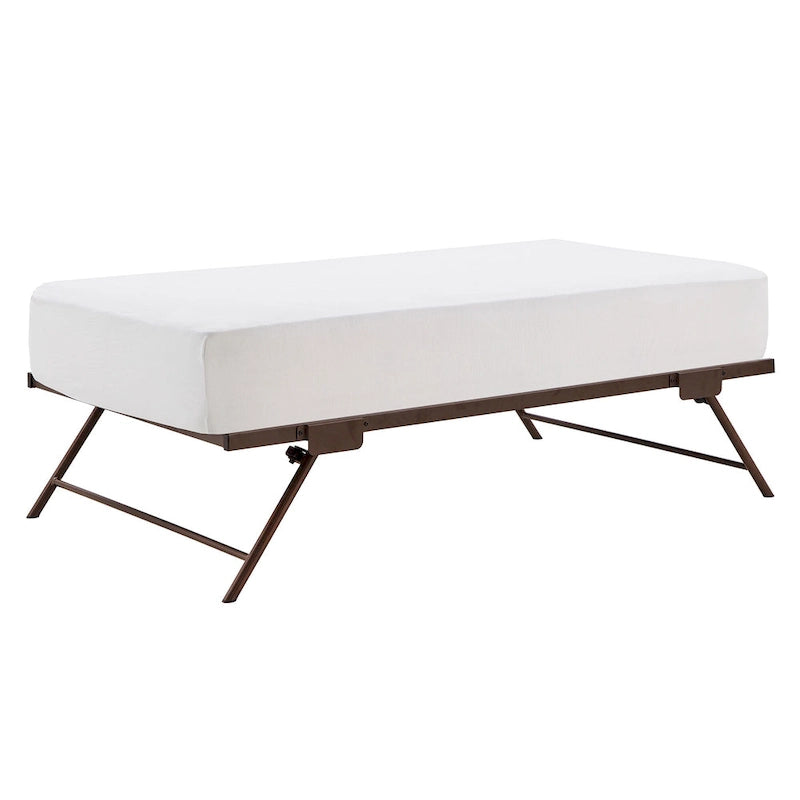 Lit de repos Constance en métal avec lit gigogne relevable par