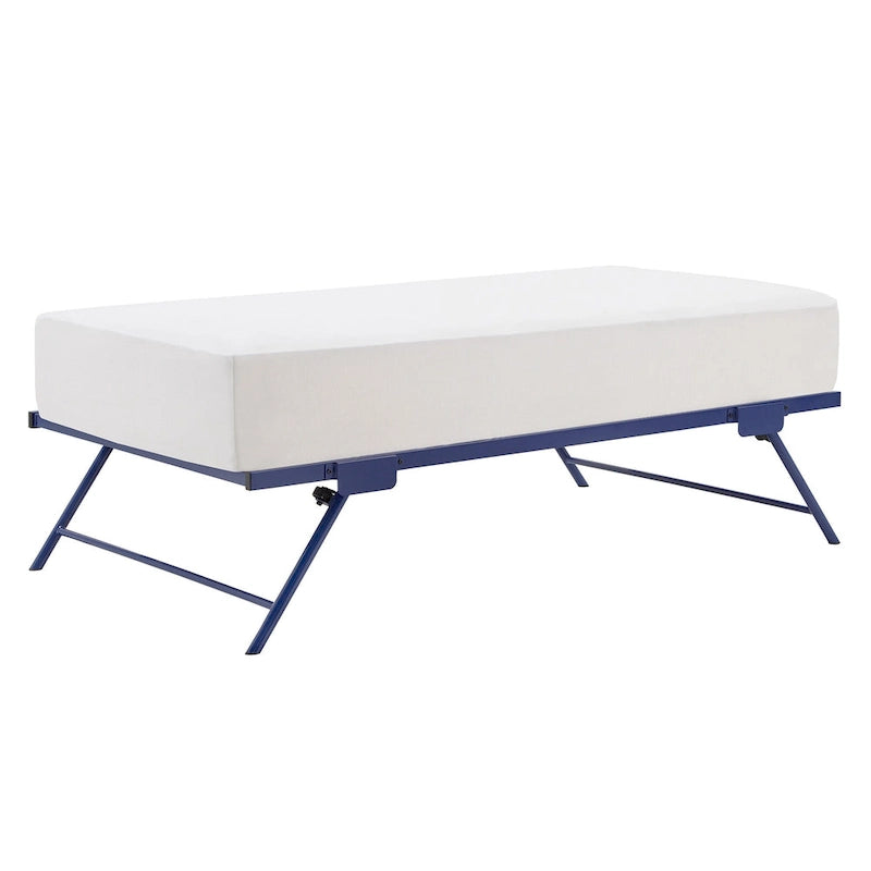 Lit de repos Constance en métal avec lit gigogne relevable par