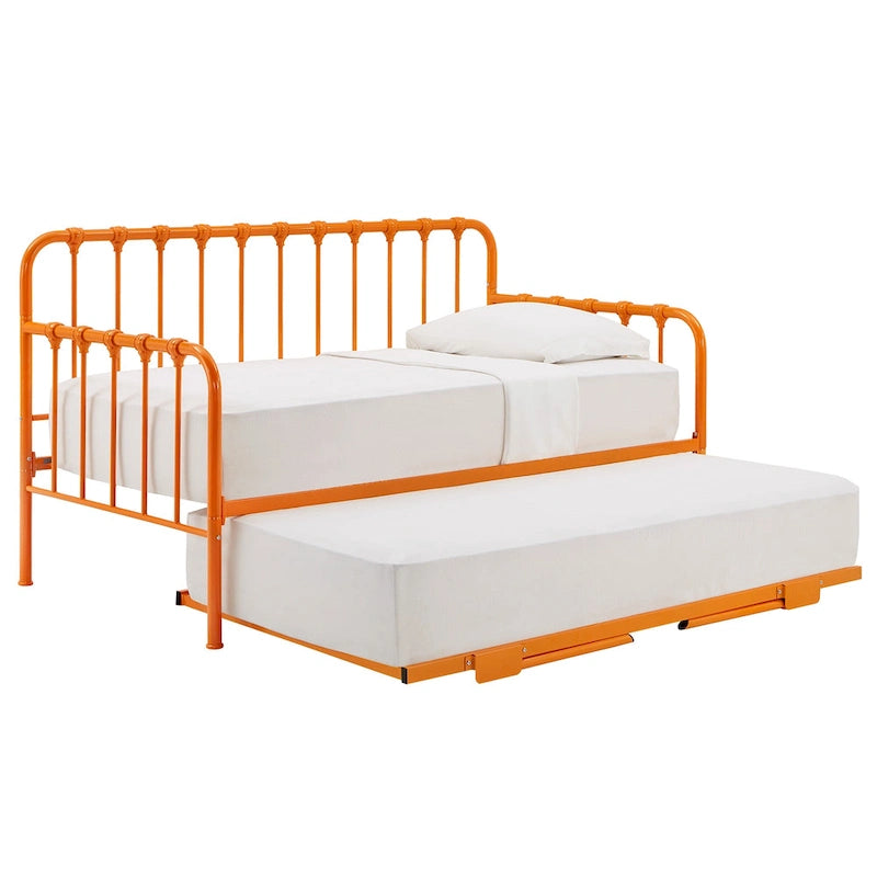 Lit de repos Constance en métal avec lit gigogne relevable par