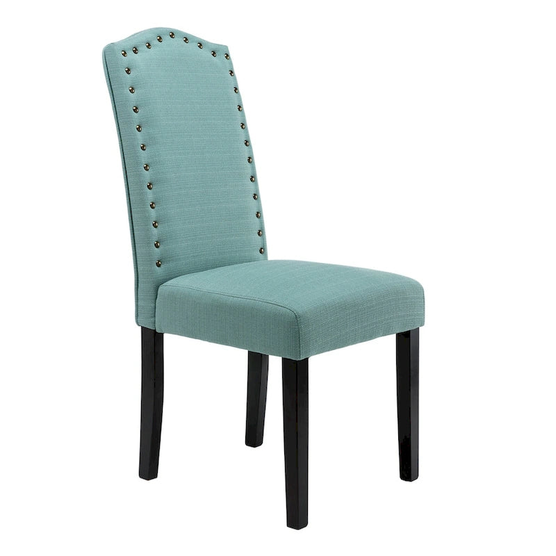 Chaises de salle à manger Parson rembourrées en tissu avec garniture cloutée (lot de 2)