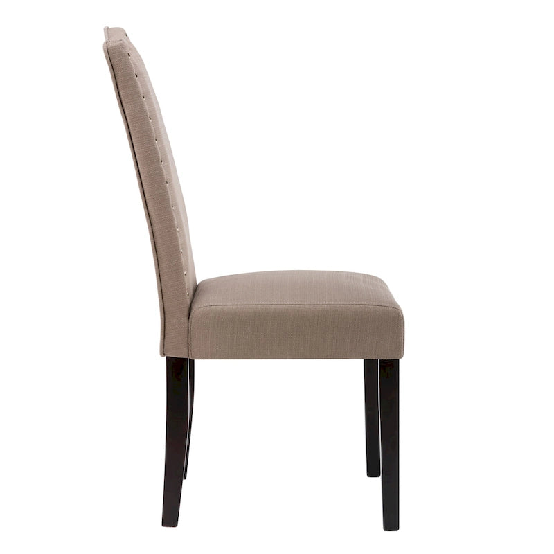 Chaises de salle à manger Parson rembourrées en tissu avec garniture cloutée (lot de 2)
