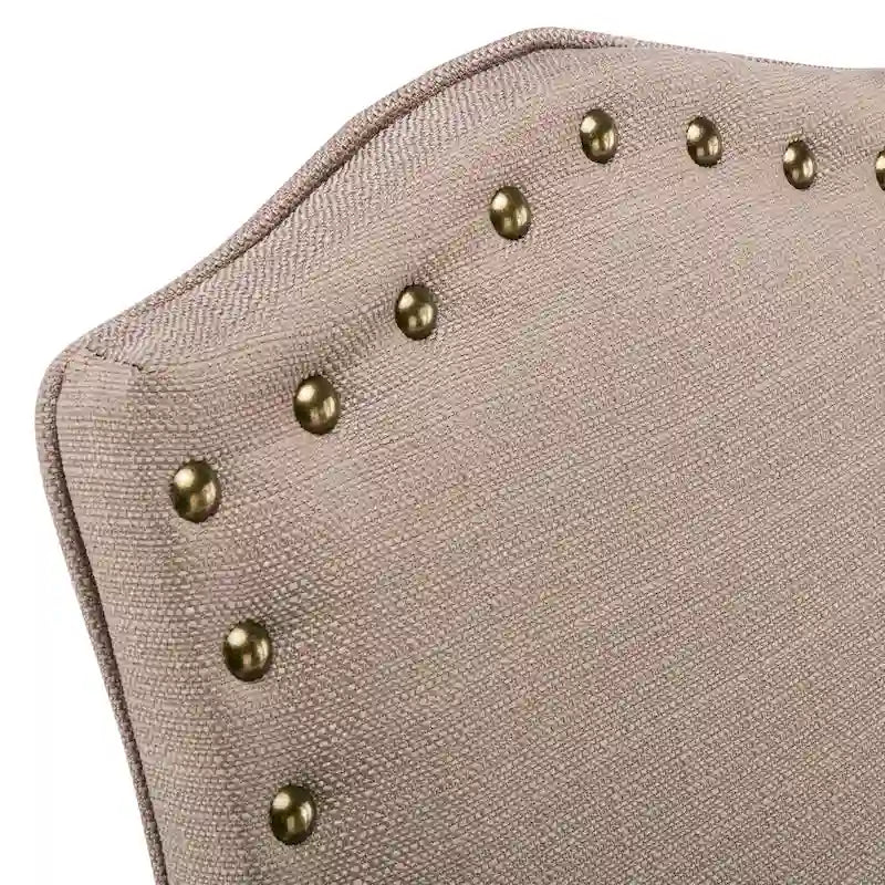 Chaises de salle à manger Parson rembourrées en tissu avec garniture cloutée (lot de 2)
