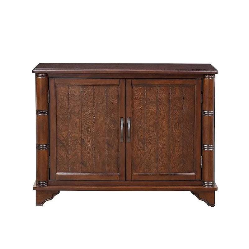 Meuble de rangement 2 portes 40 Pine, Buffet de salle à manger avec portes et étagère réglable, Commode d'entrée en bois, Placard