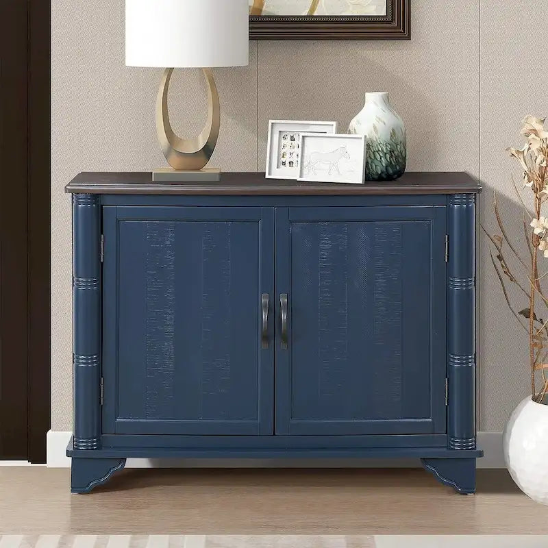 Meuble de rangement 2 portes 40 Pine, Buffet de salle à manger avec portes et étagère réglable, Commode d'entrée en bois, Placard
